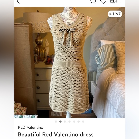 RED Valentino Beige Sleeveless Mini Dress - Picture 2 of 7